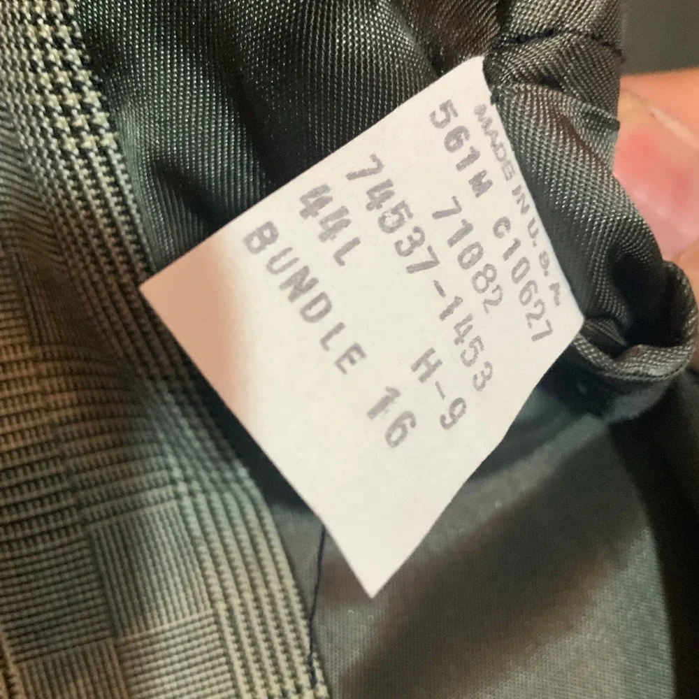 Vintage 80s Levis Exacl Double Breasted Blazer Glen Plaid Made in USA 44L Grey